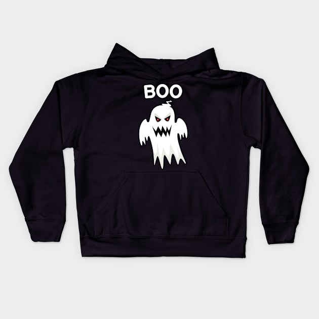 Spooky Halloween Ghost Kids Hoodie by Foxxy Merch